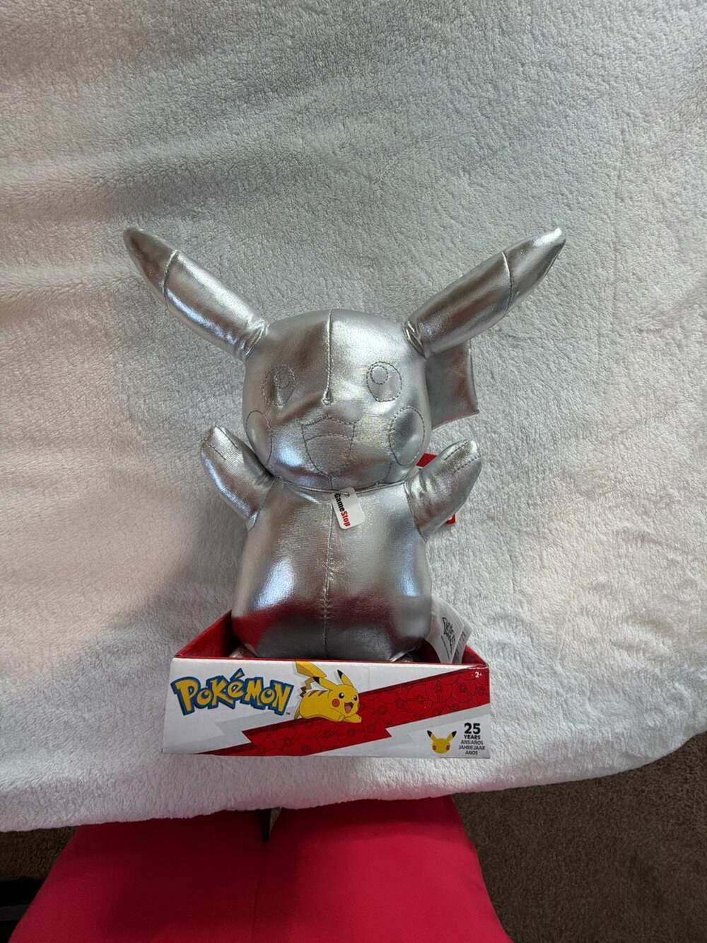 Pokemon 25th Anniversary Silver Pikachu Plush Jazwares